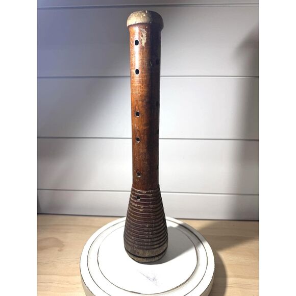 Antique WOOD Industrial Factory SEWING Thread Spindle Spool 12" BEEHIVE Bobbin - Picture 1 of 10